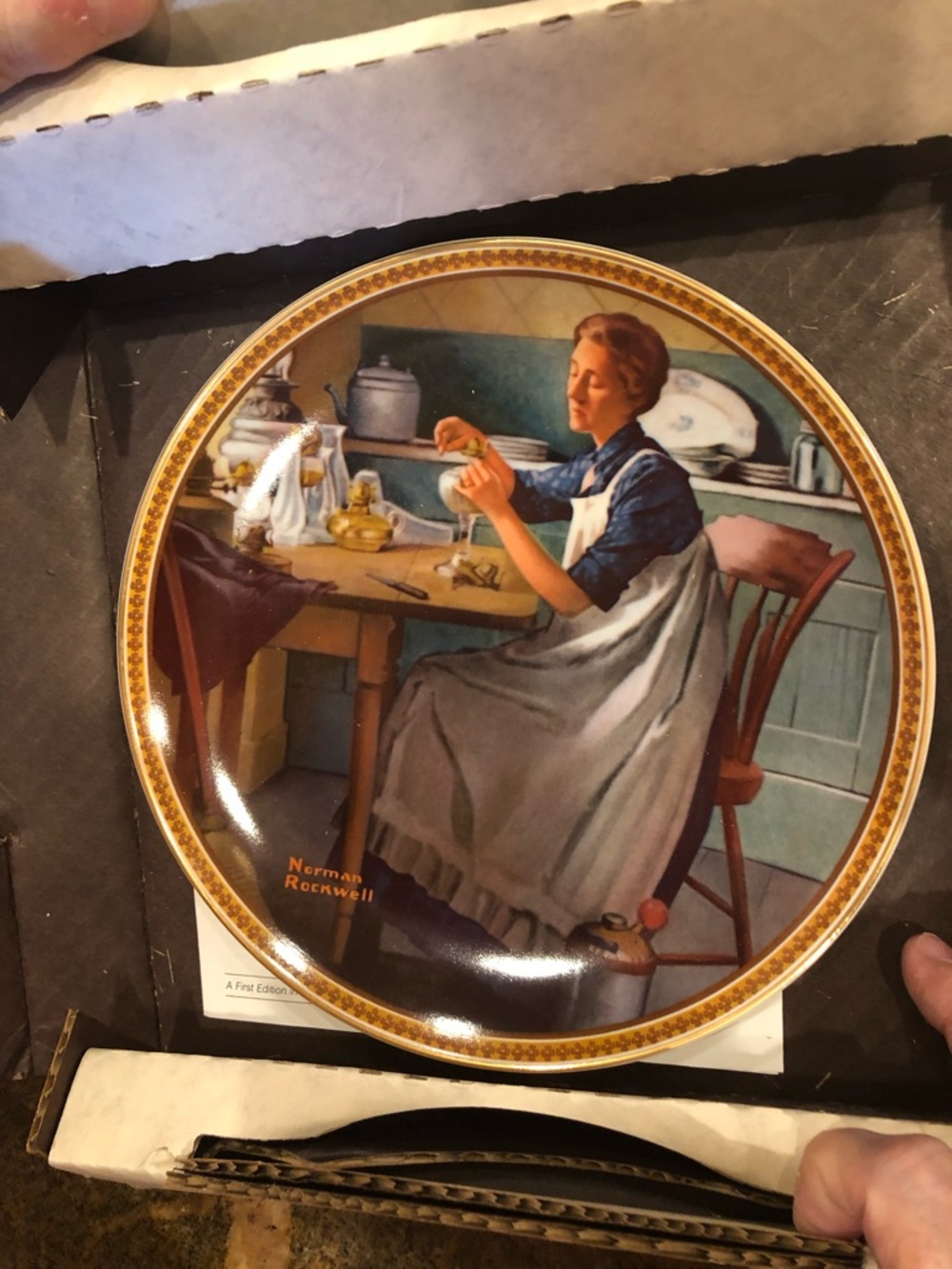 Norman Rockwell “Working in the Kitchen” plate - 1983 First Edition